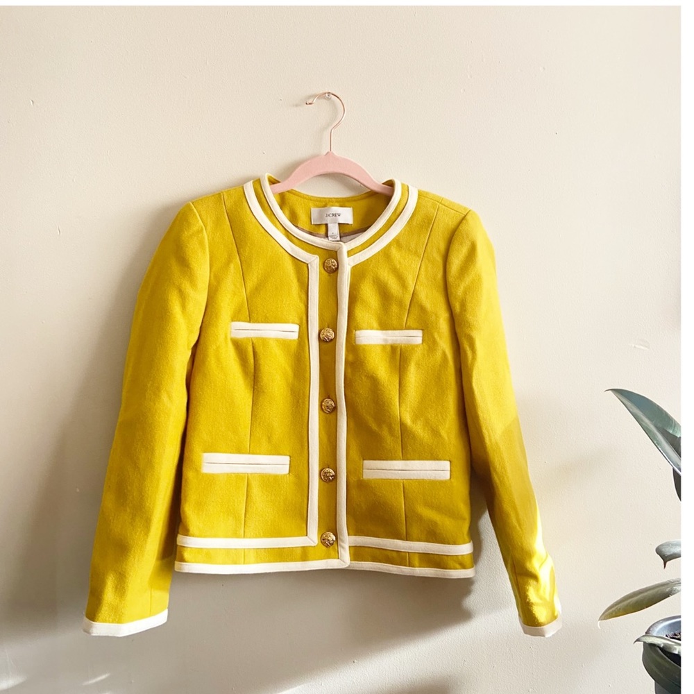 J.Crew Yellow Mustard Wool Blazer Woman’s Sz 2